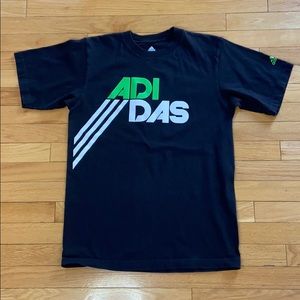 ADIDAS Logo Black Short Sleeve Cotton T Shirt